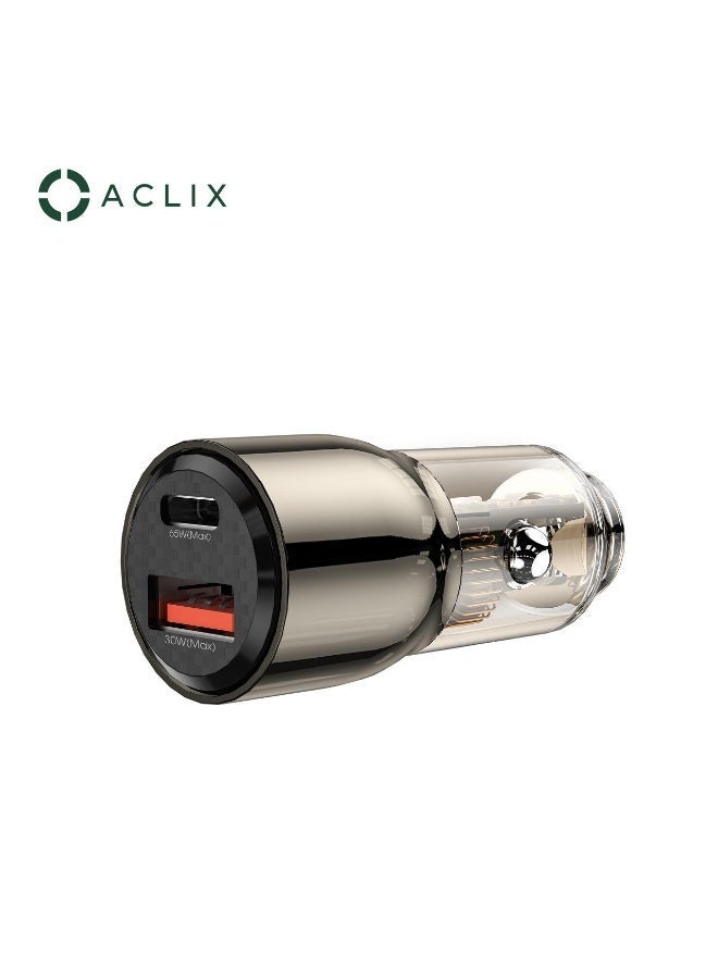 أكاليكس شاحن سيارة ACLIX ثنائي USB-C و USB-A، شحن سريع PD بقوة 95 واط - Image 2